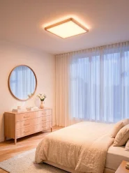 Plafonnier à LED TIVORA Avec télécommande Avec variateur Marron clair_1167867