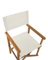 Zestaw 2 krzeseł ogrodowych akacjowy jasne drewno z białym CINE_810243
