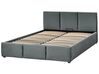 Velvet EU King Size Ottoman Bed Dark Grey BOUSSE_862593