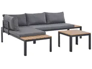 Garden Corner Sofa with Table 4 Seater PIENZA II Modular Grey Right Hand_776800