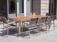Garden Dining Set 8 Seater GROSSETO Eucalyptus Wood Brown/ Grey_787003