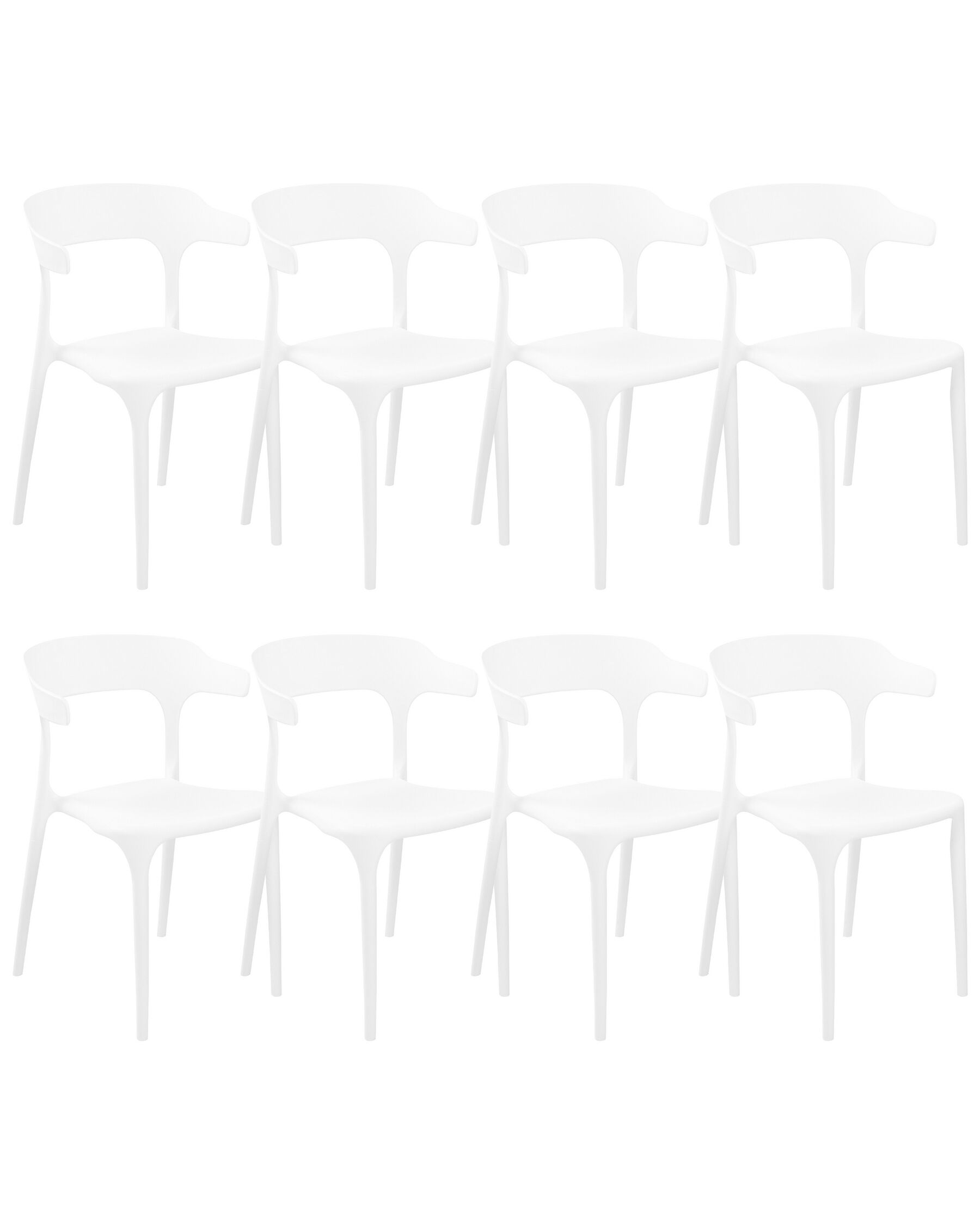 Zestaw 8 krzeseł do jadalni białe GUBBIO_853003