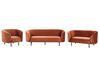 Sofa Set Samtstoff orange / schwarz 6-Sitzer LOEN_919743