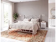 Bed Metal ANTLIA 160 x 200 cm (EU King Size) Light Beige_1165290