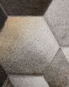 Tæppe 160x230 cm grå/hvid læder SASON_764770
