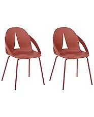 Set of 2 Garden Chairs BOLGHERI Red_1182948