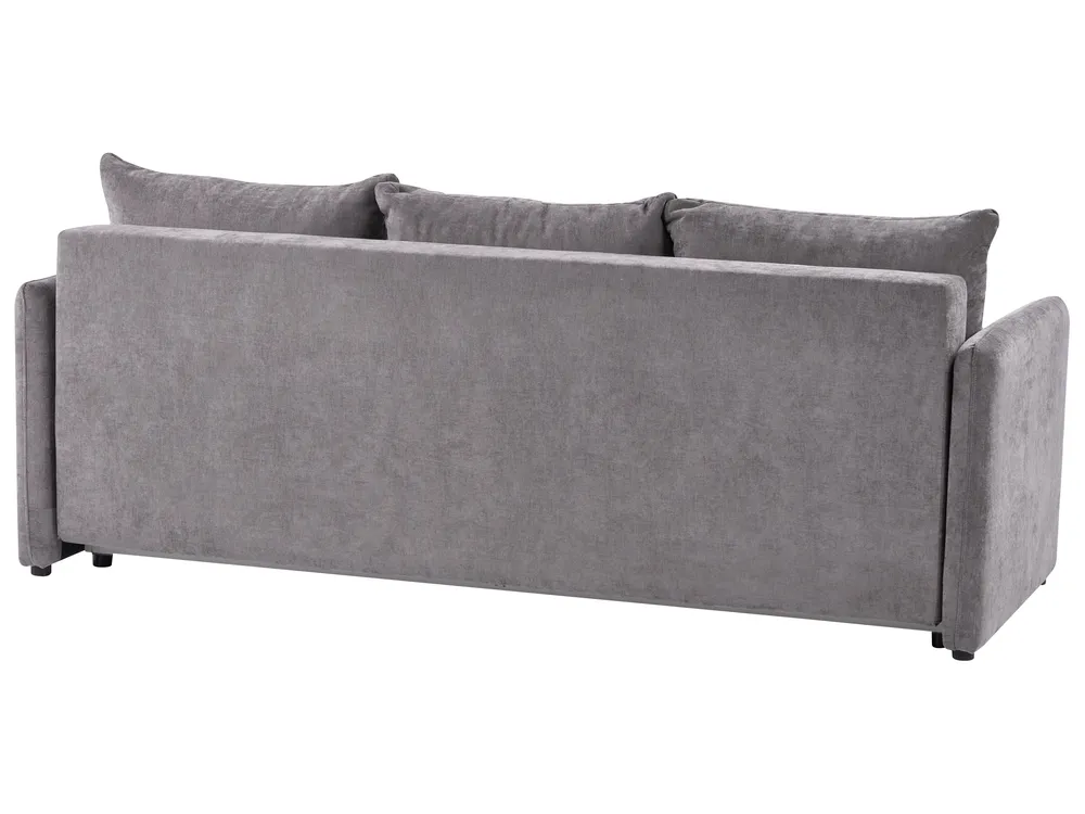 Divano letto 3 posti HOLSEN con contenitore Ciniglia Tortora_947118
