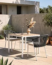 Set of 2 Garden Chairs with Cushions PARANEA Metal Grey_1179629
