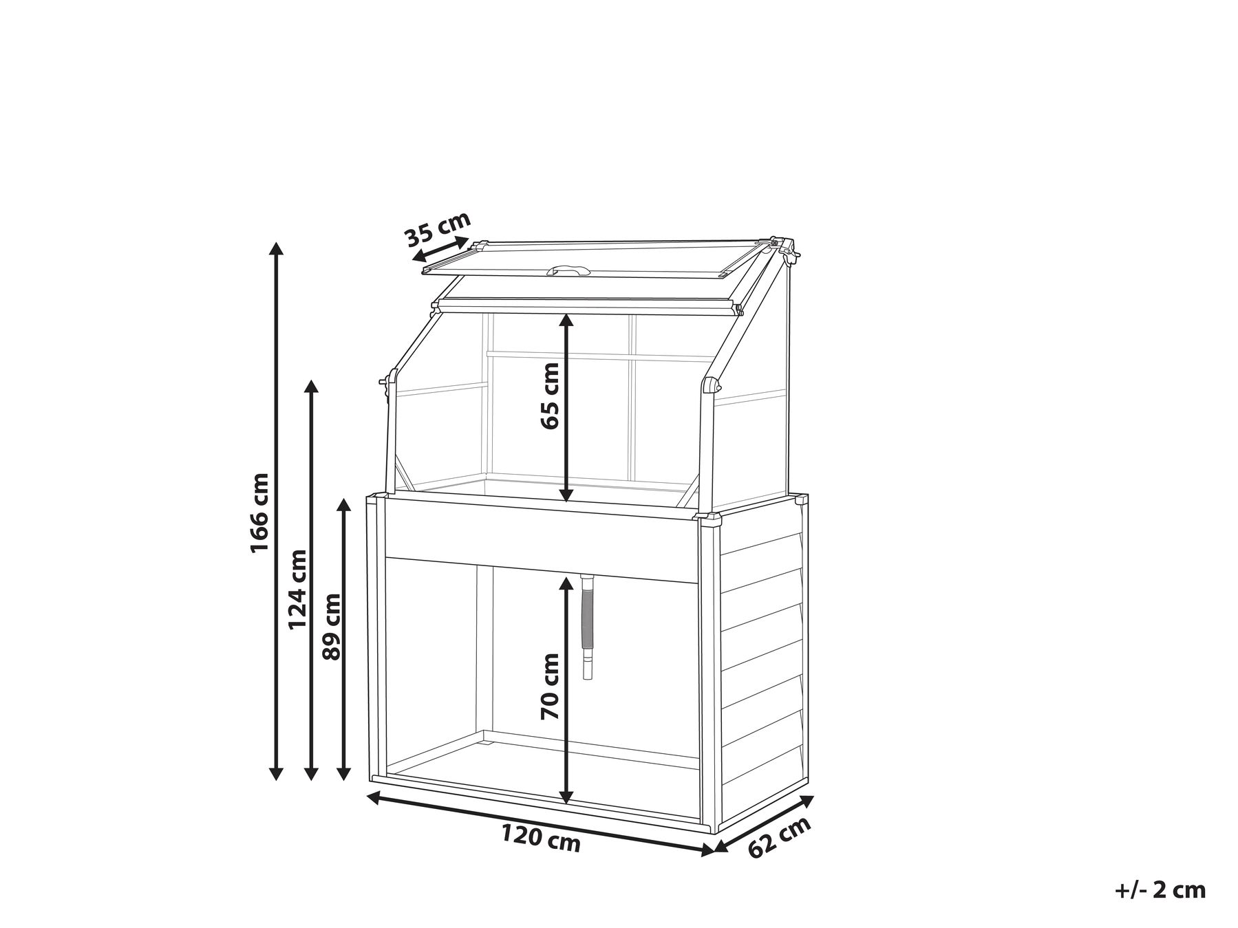 Balcony Greenhouse NOVOLI 120 cm 62 cm Off-White_1003892