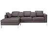 Corner Sofa OSLO Leather Brown Right Hand