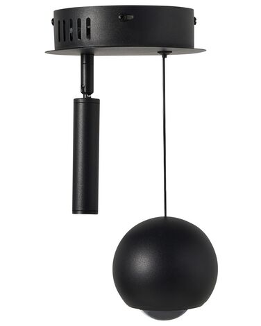 Lámpara colgante LED de metal negro MABOLE