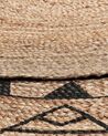 Kulatý jutový koberec ⌀ 140 cm béžovo černý PORSUK_793665
