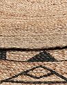 Matta jute rund 140 cm beige/svart PORSUK_793665