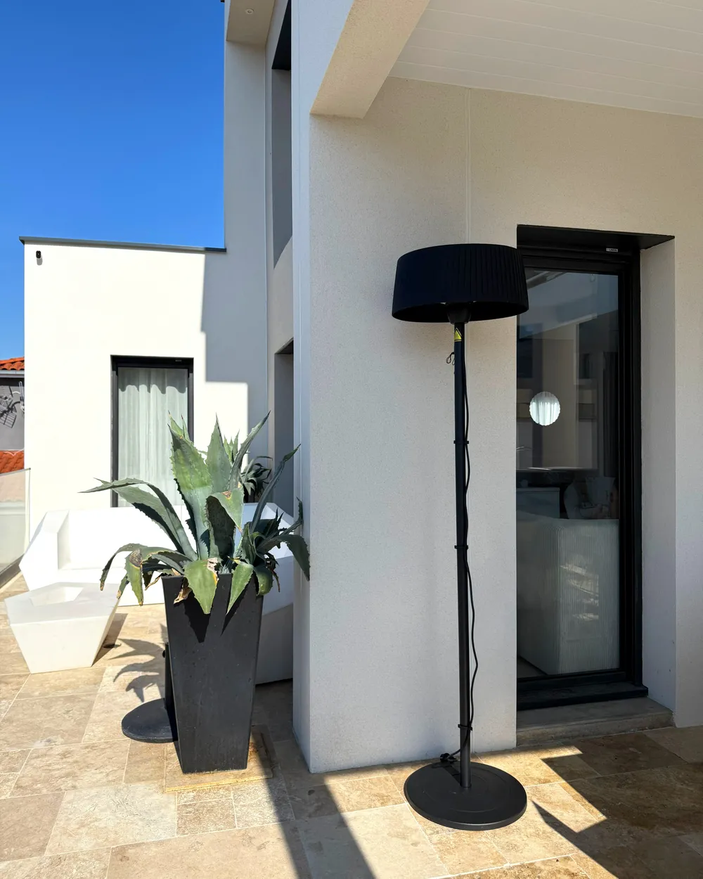 Riscaldatore a infrarossi da patio a piantana VARAZZE 1500 W Nero_983648