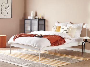 Metal EU Double Size Bed White VAURS