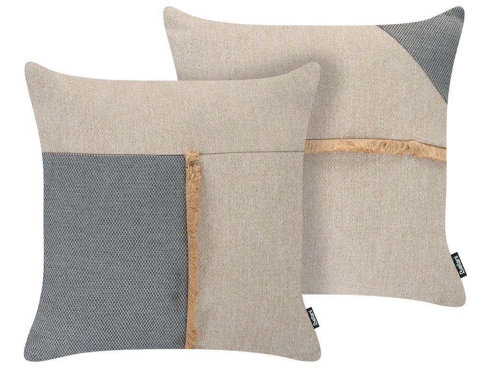 Set of 2 Outdoor Cushions CARYOTA Solid 45 x 45 cm Beige
