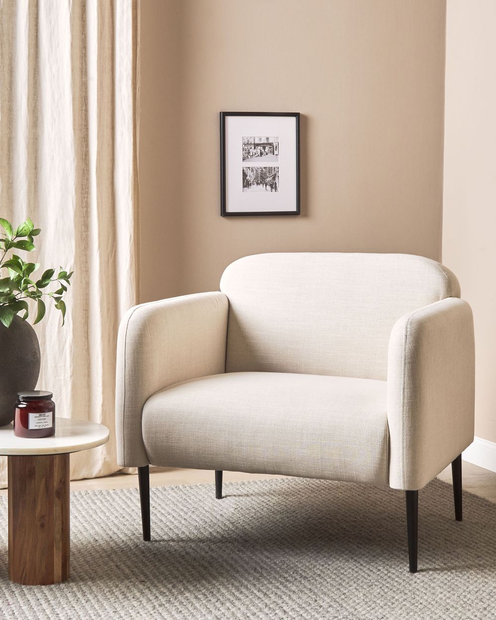 Sessel STOUBY Leinen Hellbeige