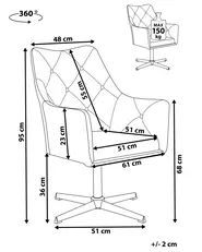 Swivel Armchair VAKSALA Velvet Dark Green_745326