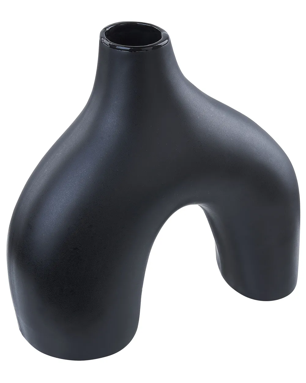 Wazon na kwiaty LAMIA 30 cm Ceramika Czarny_845794