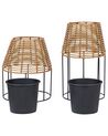 Set of 2 PE Rattan Plant Pot Stands Brown BORAGO_914437