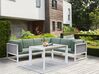 Salon de jardin 6 places en aluminium avec coussins vert CASTELLA_929812