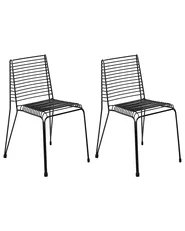 Set of 2 Garden Chairs CHIEVE Metal Black_1049222