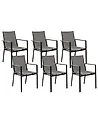 Conjunto de 6 sillas de jardín BUSSETO Metal Negro