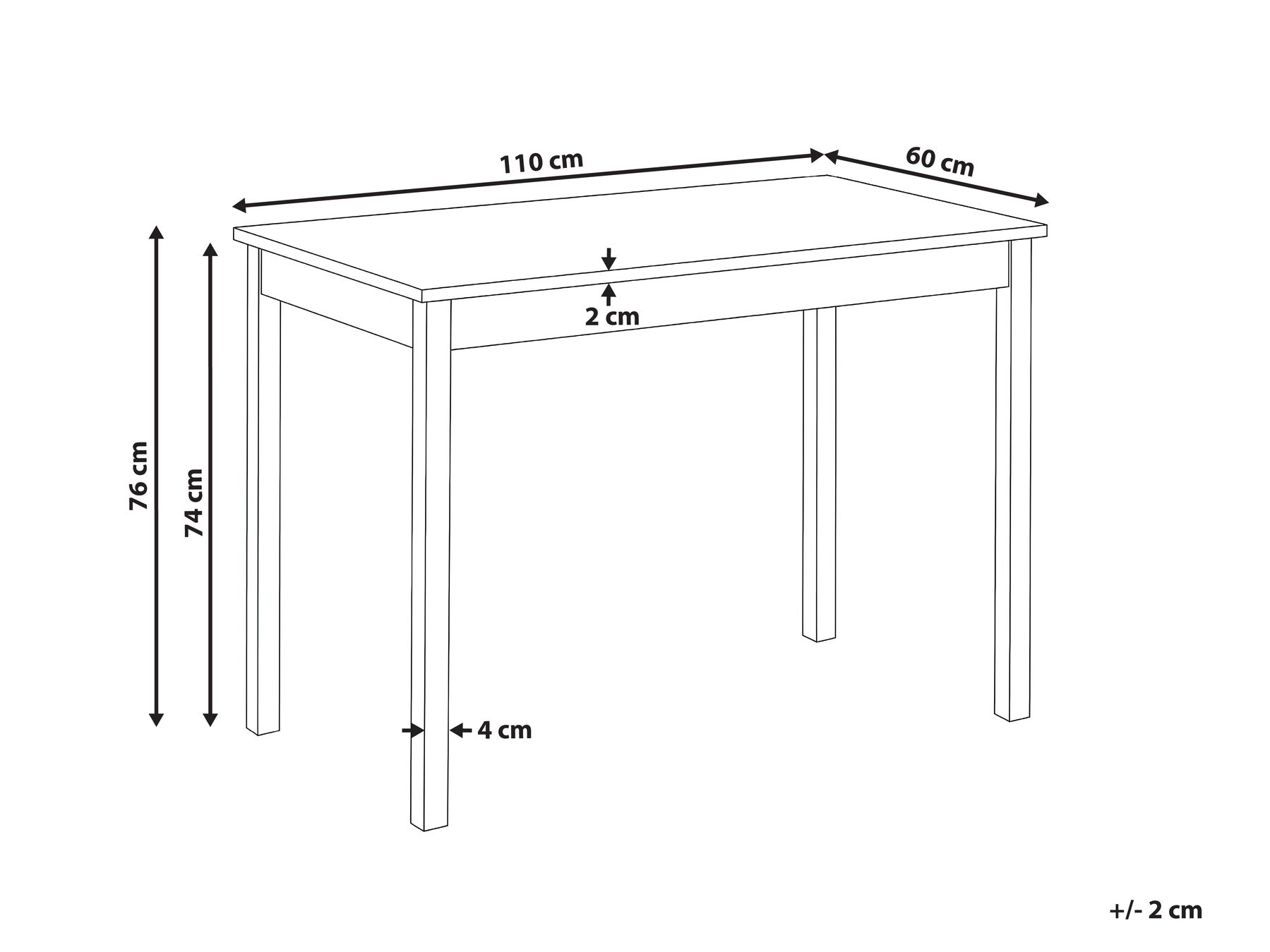 Dining Table GEORGIA Light Oak 110 cm 60 cm_1070991