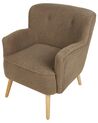 Sessel Bouclé braun plus Hocker TUMBA_913923