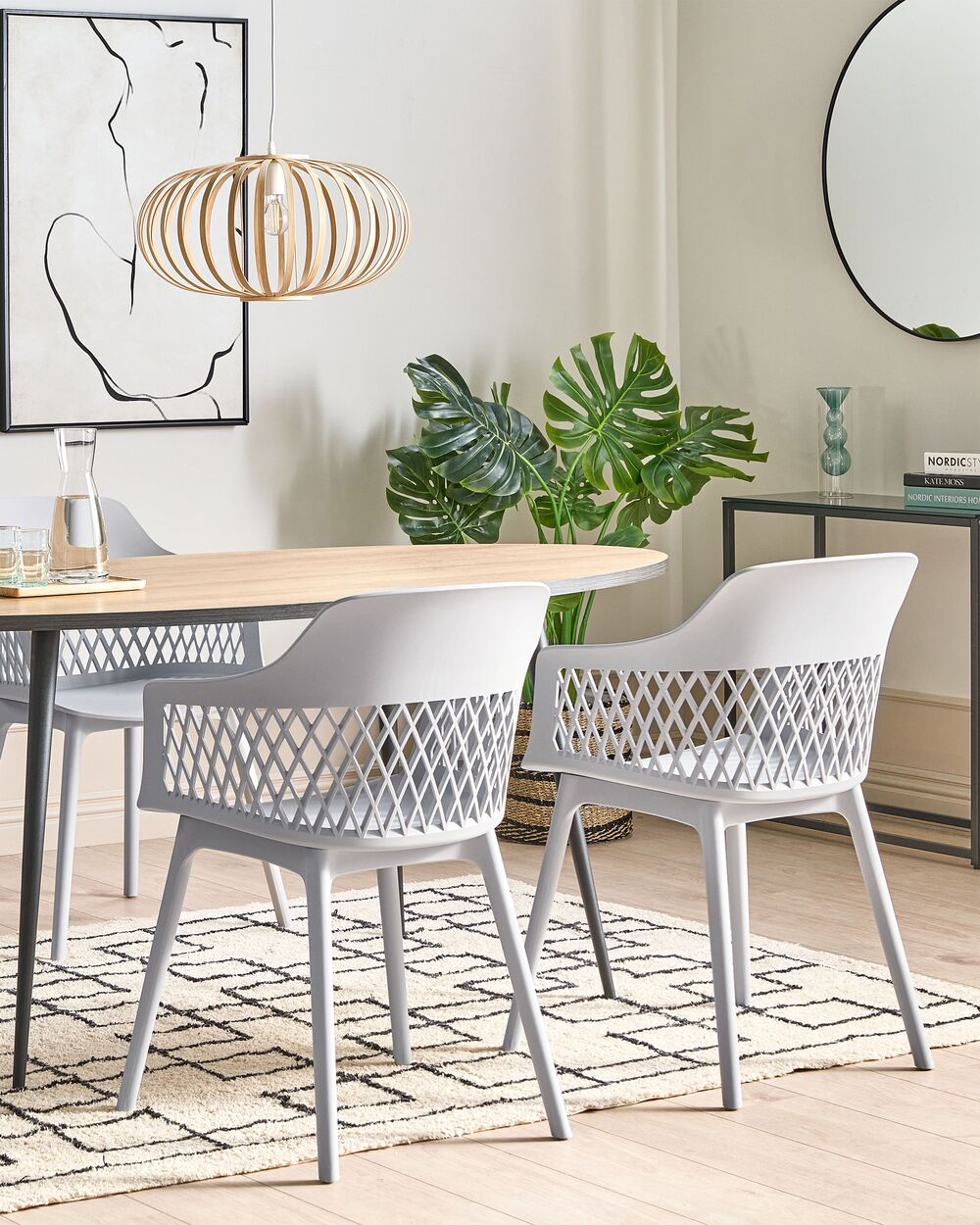 Set of 2 Dining Chairs ALMIRA Light Grey