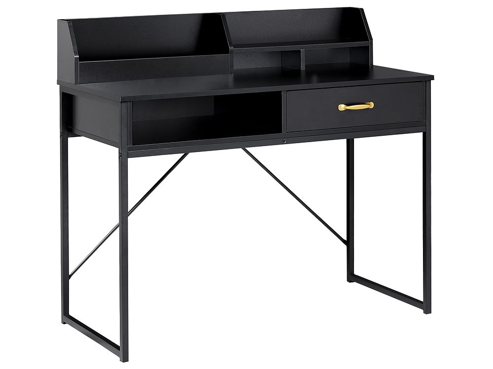 Home Office Desk with Hutch ZYRA 110 cm 50 cm Black