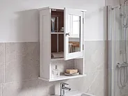 Bathroom Wall Mounted Mirror Cabinet HUILA 34 cm 53 cm White_1155679