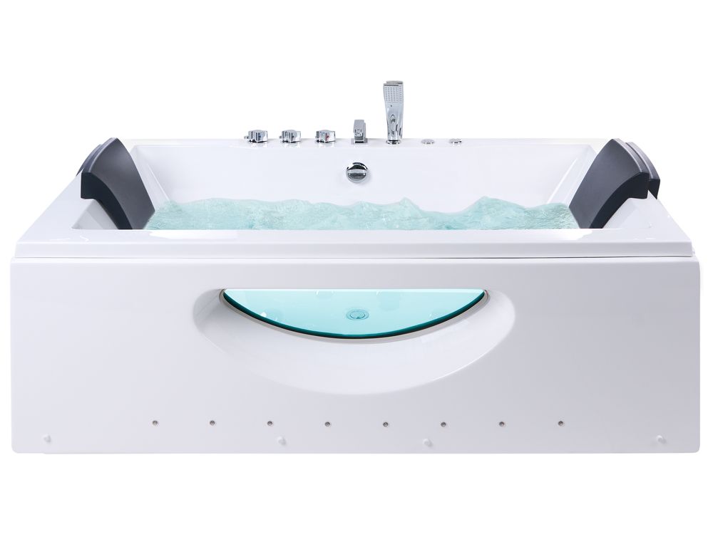 Wanna narożna z hydromasażem LED HAWES 180 x 90 cm Biały
