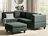 Modular Corner Sofa 4 Seater UNSTAD with Ottoman Fabric Dark Green Right Hand