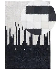 Tappeto BOLU Nero 160 x 230 cm Pelle naturale_212683