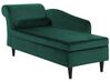 Chaise longue fluweel smaragdgroen linkszijdig LUIRO_768747