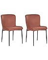 Conjunto de 2 sillas de comedor ADA Tela Marrón