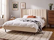 Bett mit Lattenrost Bouclé VILLETTE 160 x 200 cm Beige_1174643
