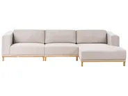 Corner Sofa 5 Seater VENG Fabric Light Beige Left Hand_1009676