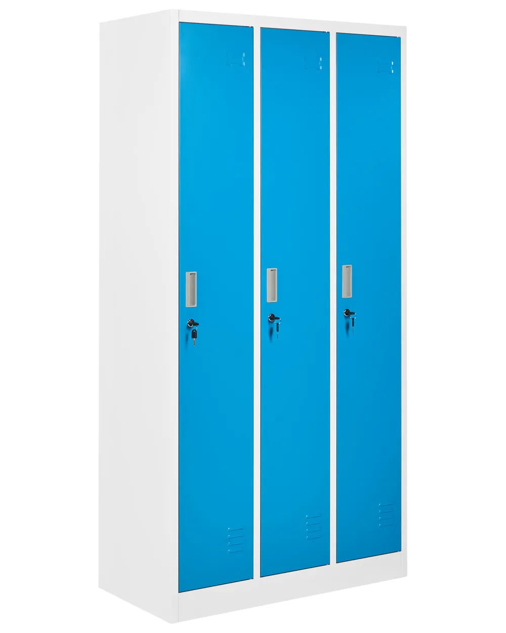 3-Door Storage Locker ATHLETE Metal White/ Blue