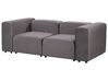 2 Seater Modular Velvet Sofa Dark Grey FALSTERBO_919316