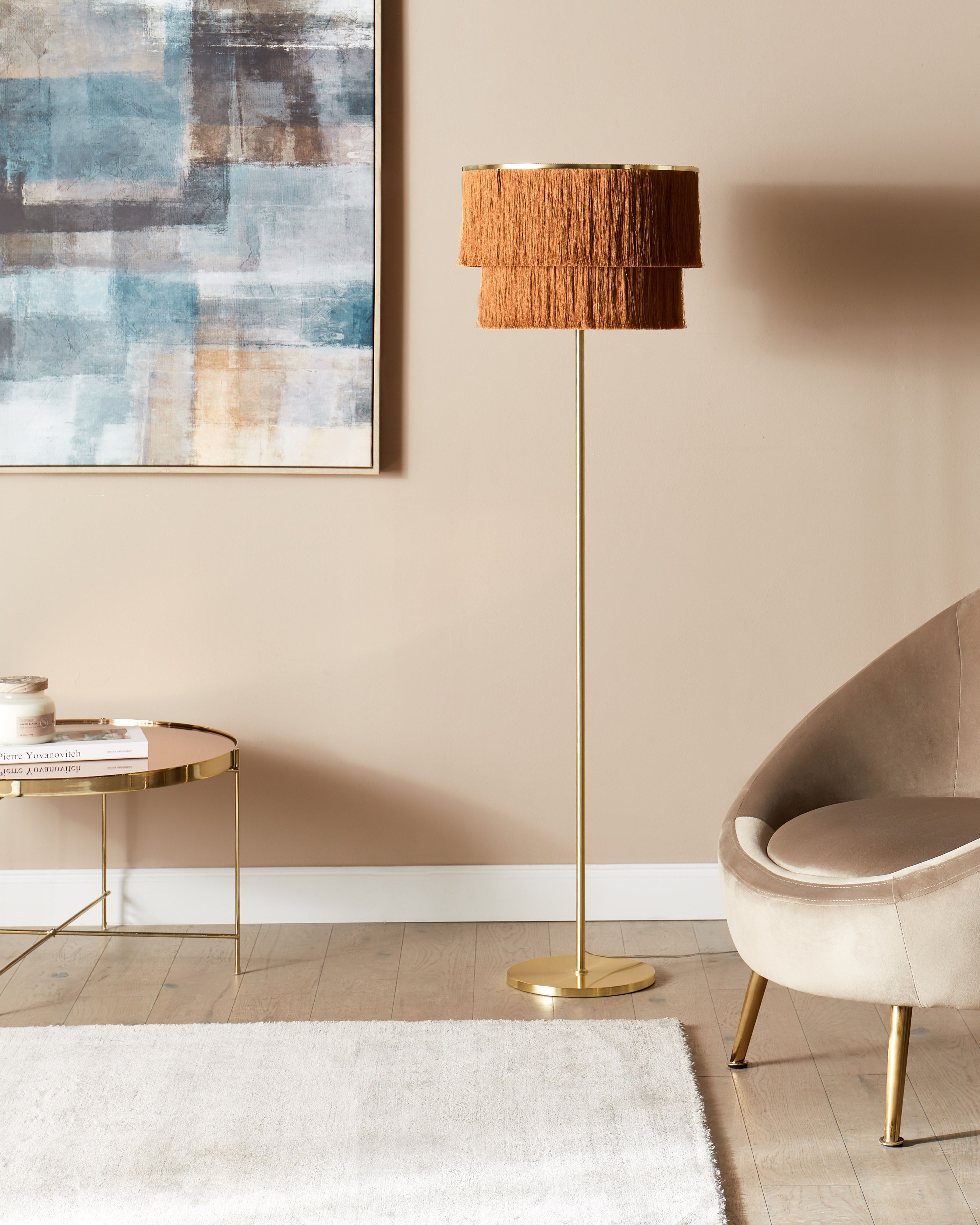 Floor Lamp PERISTERI Metal Brown | Beliani.co.uk