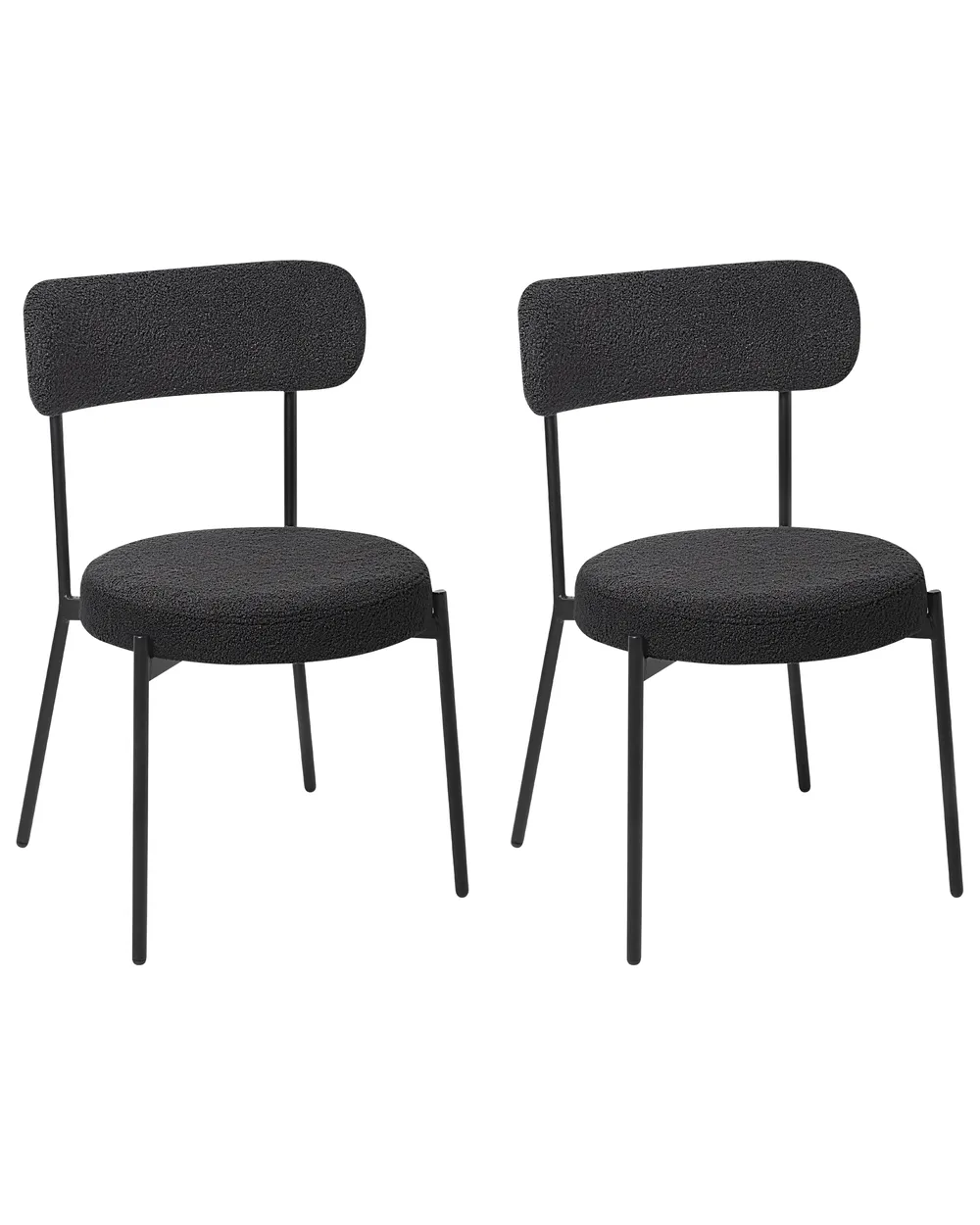 Set di 2 sedie da pranzo ALLISON Bouclé Nero_1022213