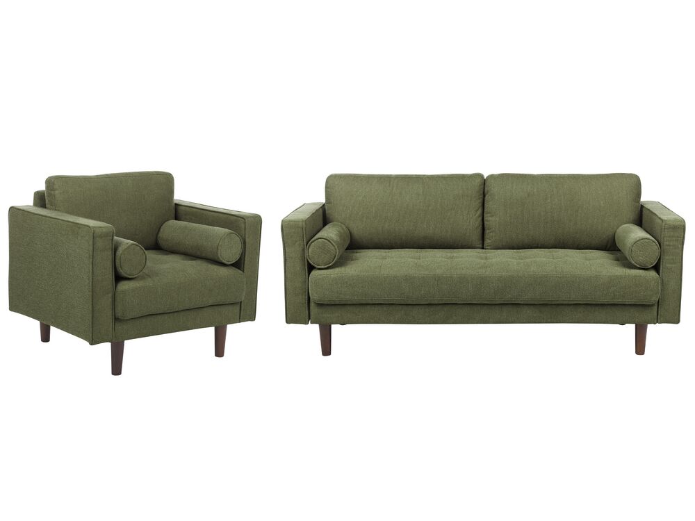 Set de living cu 4 locuri NURMO Verde închis