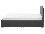 Bed met opbergladen MONTPELLIER Stof Grijs 160 x 200 cm LED_708665