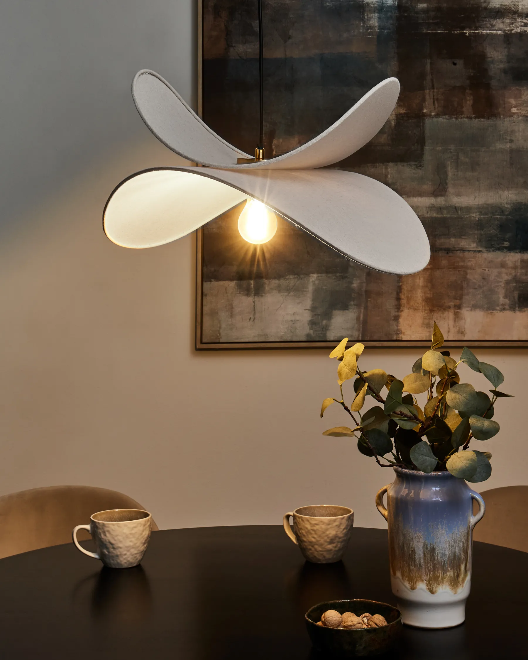 Lampadario MASCOTA Lino Grigio chiaro_967238