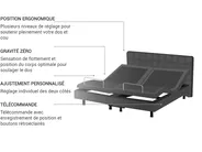 Lit réglable Tissu DUKE 160 x 200 cm Gris foncé_771735