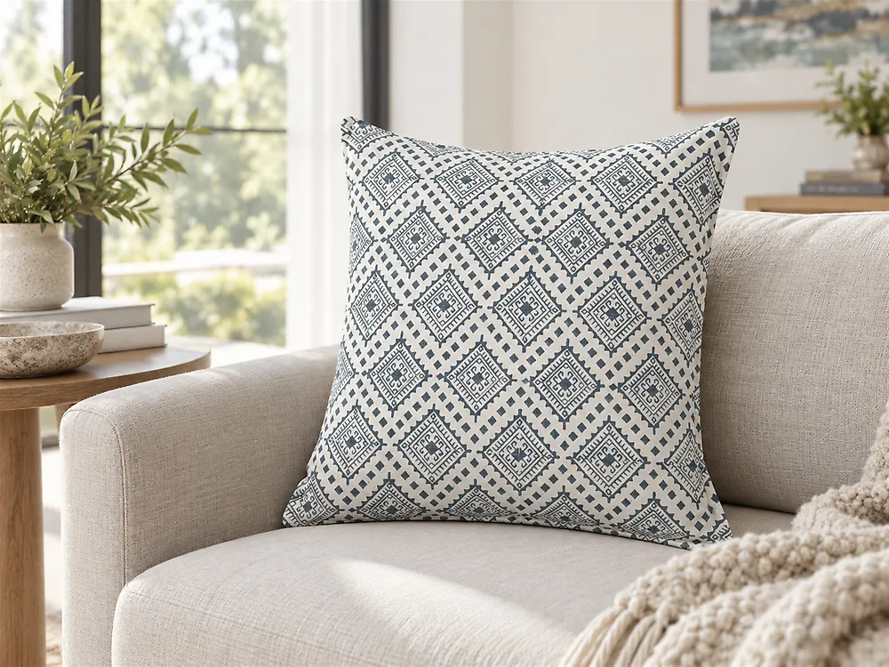 Dekokissen CORDATA 45 x 45 cm Baumwolle Blau Orientalisches Muster