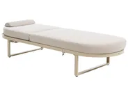 Sun Lounger with Cushion RONCOLO Metal Beige_1117410