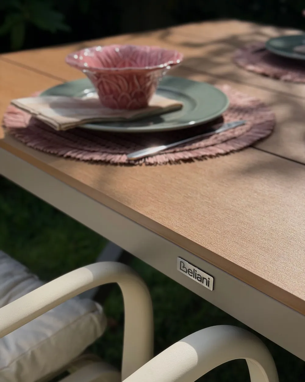 Gartentisch TIANO 160 cm 90 cm Metall Taupe_1155795